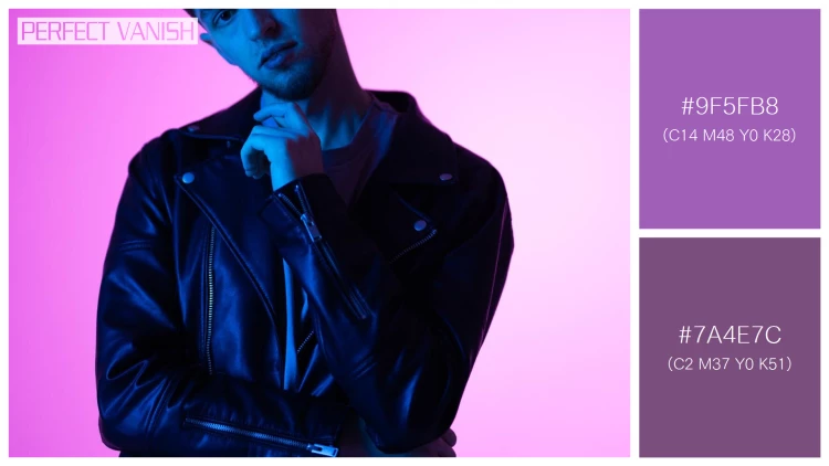 スタイリッシュな男性モデルの無料配色パターン 2色 フリー neon light studio