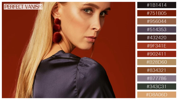 ファッショナブルな女性モデルの無料配色パターン 12色 フリー portrait beautiful fashionable