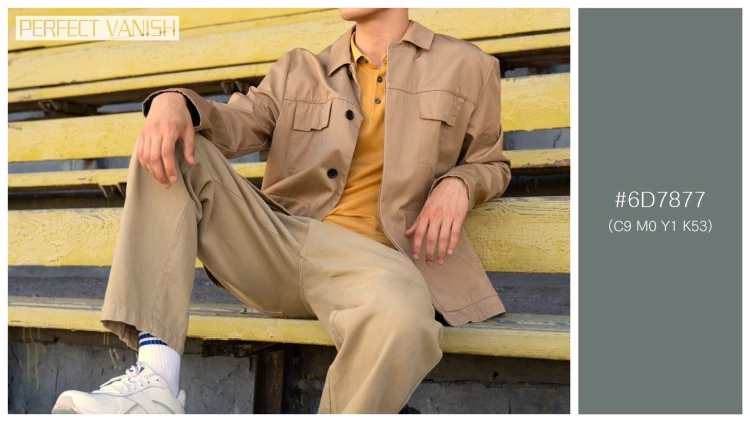 スタイリッシュな男性モデルの無料配色パターン 1色 フリー man sitting grandstands