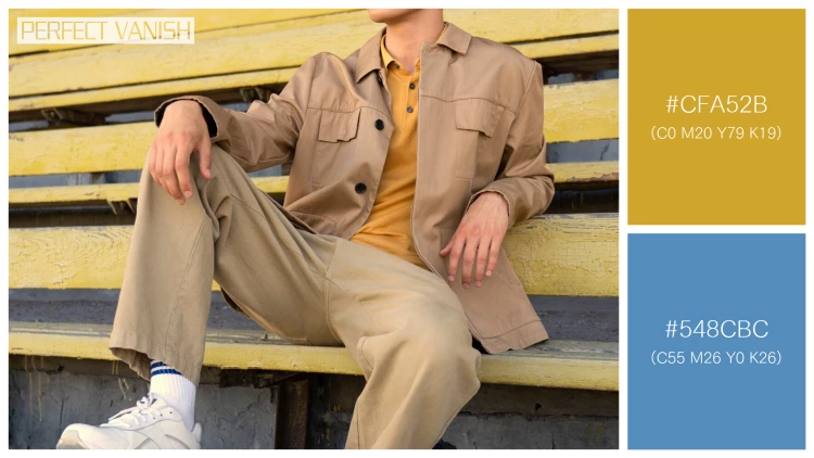スタイリッシュな男性モデルの無料配色パターン 2色 フリー man sitting grandstands