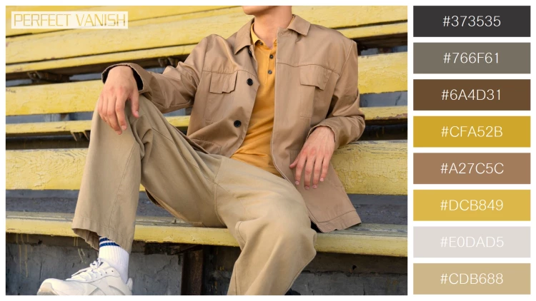 スタイリッシュな男性モデルの無料配色パターン 8色 フリー man sitting grandstands
