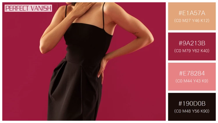 ファッショナブルな女性モデルの無料配色パターン 4色 フリー woman posing black