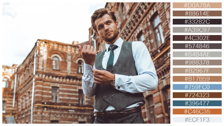 スタイリッシュな男性モデルの無料配色パターン 15色 フリー man suit