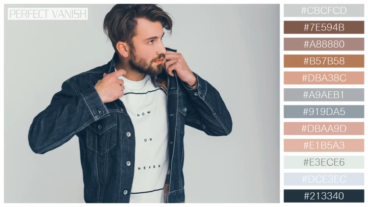 スタイリッシュな男性モデルの無料配色パターン 12色 フリー man portrait