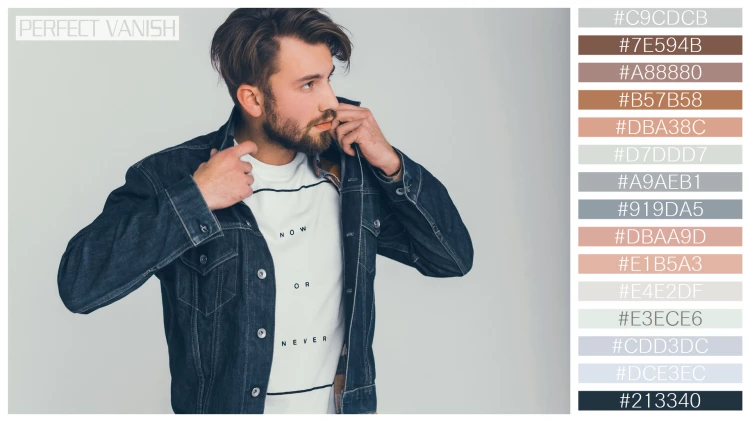 スタイリッシュな男性モデルの無料配色パターン 15色 フリー man portrait