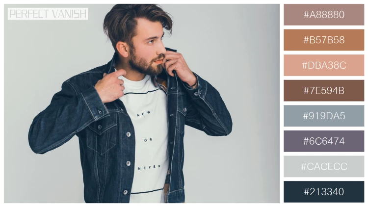 スタイリッシュな男性モデルの無料配色パターン 8色 フリー man portrait