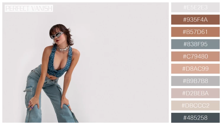ファッショナブルな女性モデルの無料配色パターン 10色 フリー young woman posing