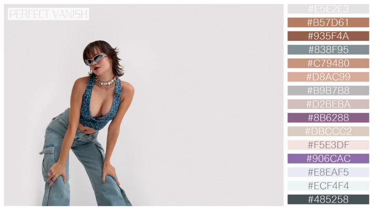 ファッショナブルな女性モデルの無料配色パターン 15色 フリー young woman posing