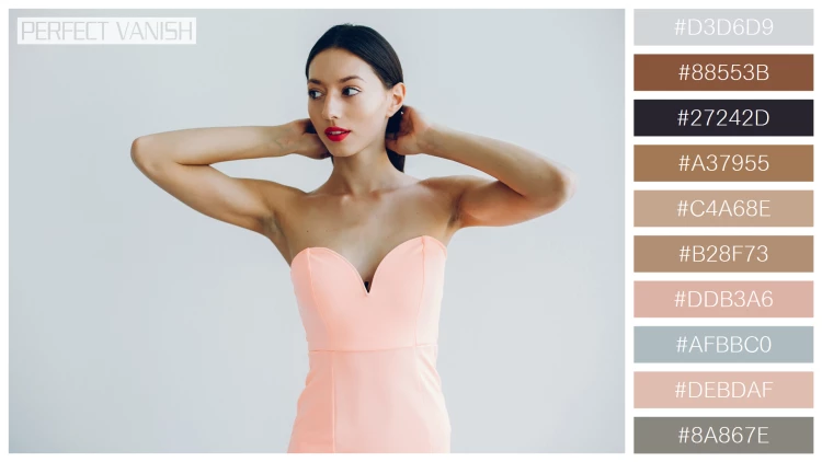 ファッショナブルな女性モデルの無料配色パターン 10色 フリー elegant lady pink