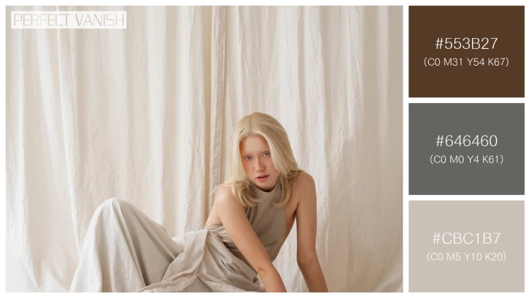 ファッショナブルな女性モデルの無料配色パターン 3色 フリー portrait beautiful albino