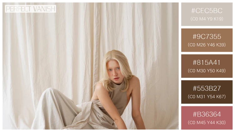 ファッショナブルな女性モデルの無料配色パターン 5色 フリー portrait beautiful albino