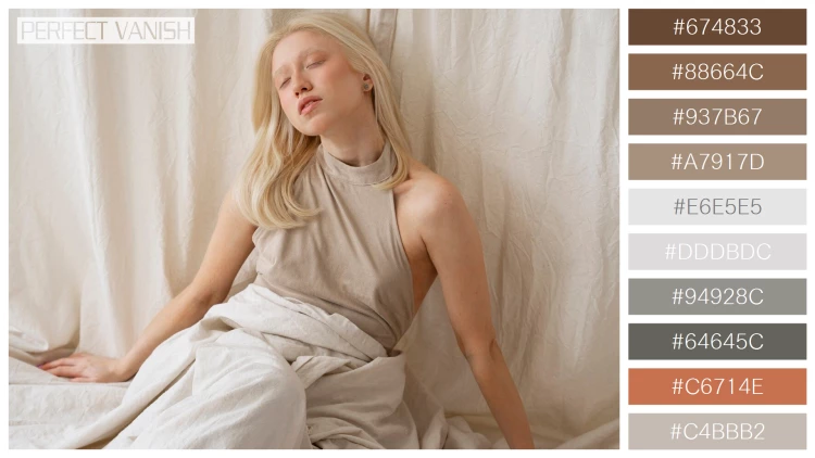 ファッショナブルな女性モデルの無料配色パターン 10色 フリー portrait beautiful albino