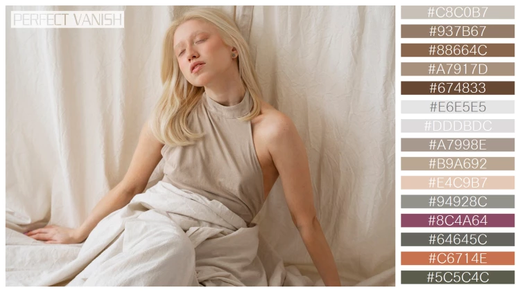 ファッショナブルな女性モデルの無料配色パターン 15色 フリー portrait beautiful albino