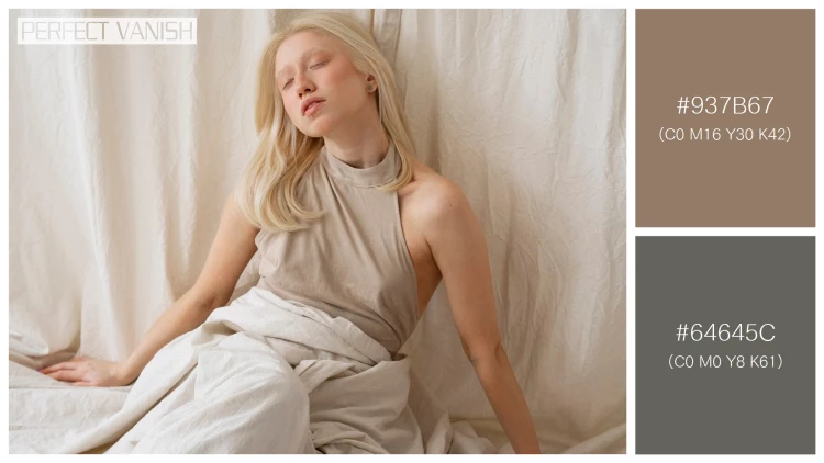 ファッショナブルな女性モデルの無料配色パターン 2色 フリー portrait beautiful albino