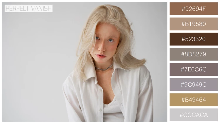 ファッショナブルな女性モデルの無料配色パターン 8色 フリー portrait beautiful albino