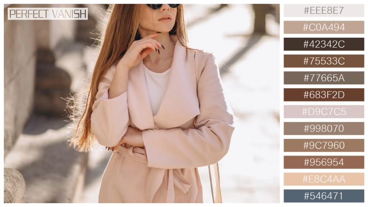 ファッショナブルな女性モデルの無料配色パターン 12色 フリー woman coat walking