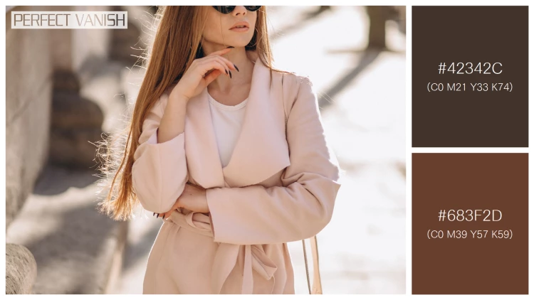 ファッショナブルな女性モデルの無料配色パターン 2色 フリー woman coat walking