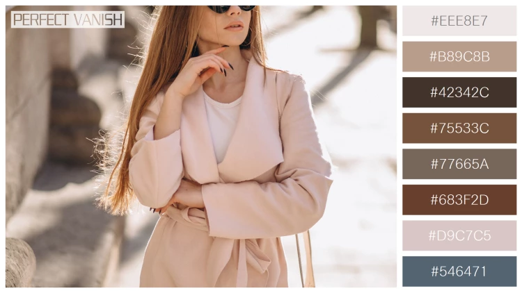 ファッショナブルな女性モデルの無料配色パターン 8色 フリー woman coat walking