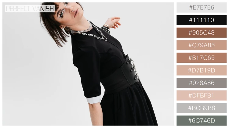 ファッショナブルな女性モデルの無料配色パターン 10色 フリー side view goth