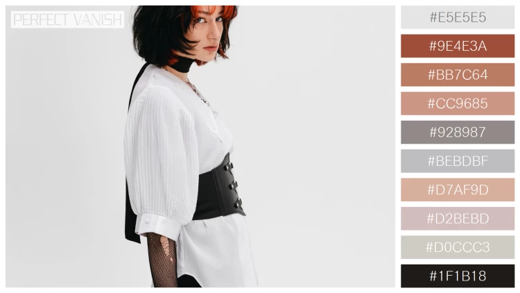 ファッショナブルな女性モデルの無料配色パターン 10色 フリー side view goth