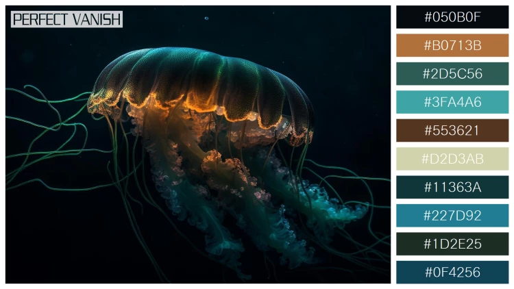 透明感漂うクラゲの無料配色パターン 10色 フリー glowing moon jellyfish