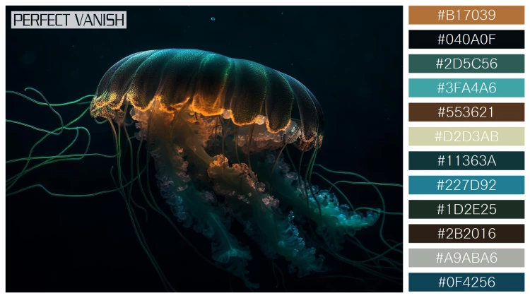 透明感漂うクラゲの無料配色パターン 12色 フリー glowing moon jellyfish