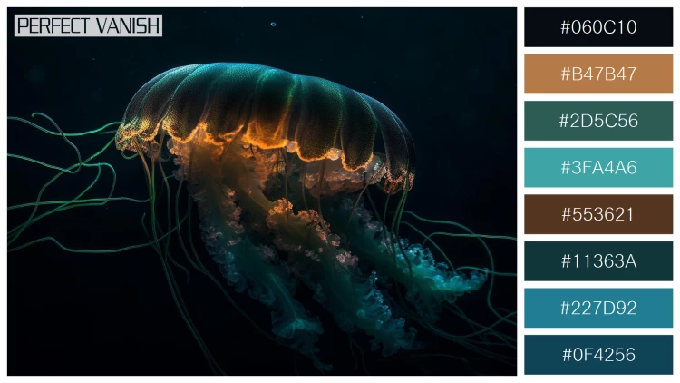 透明感漂うクラゲの無料配色パターン 8色 フリー glowing moon jellyfish