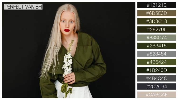 ファッショナブルな女性モデルの無料配色パターン 12色 フリー portrait beautiful albino