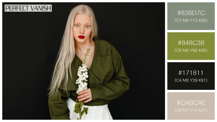 ファッショナブルな女性モデルの無料配色パターン 4色 フリー portrait beautiful albino