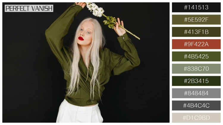 ファッショナブルな女性モデルの無料配色パターン 10色 フリー portrait beautiful albino