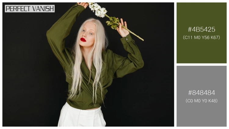 ファッショナブルな女性モデルの無料配色パターン 2色 フリー portrait beautiful albino