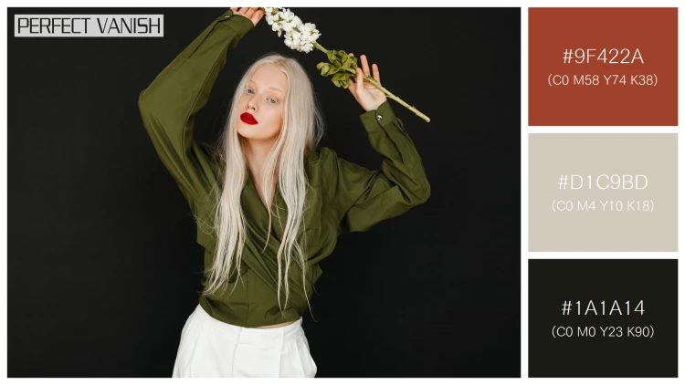 ファッショナブルな女性モデルの無料配色パターン 3色 フリー portrait beautiful albino
