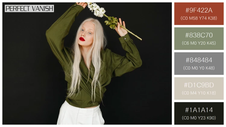 ファッショナブルな女性モデルの無料配色パターン 5色 フリー portrait beautiful albino