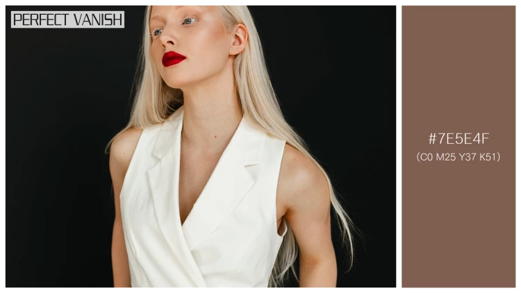 ファッショナブルな女性モデルの無料配色パターン 1色 フリー portrait beautiful albino