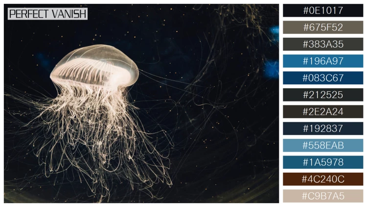 透明感漂うクラゲの無料配色パターン 12色 フリー jellyfish water tank