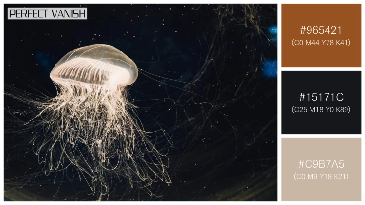 透明感漂うクラゲの無料配色パターン 3色 フリー jellyfish water tank