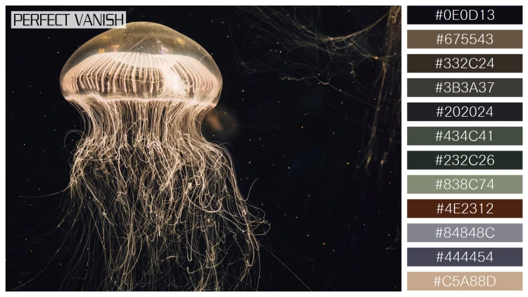 透明感漂うクラゲの無料配色パターン 12色 フリー jellyfish water tank