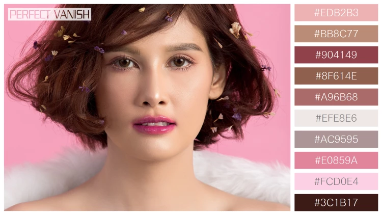 ファッショナブルな女性モデルの無料配色パターン 10色 フリー beautiful asian woman