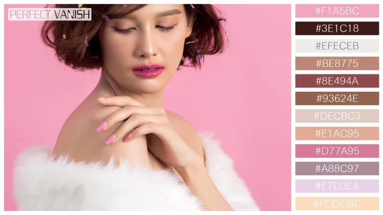 ファッショナブルな女性モデルの無料配色パターン 12色 フリー beautiful asian woman