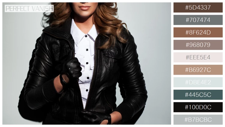 ファッショナブルな女性モデルの無料配色パターン 10色 フリー beautiful woman leather
