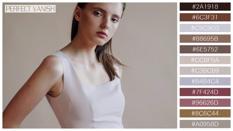 ファッショナブルな女性モデルの無料配色パターン 12色 フリー fashion portrait young