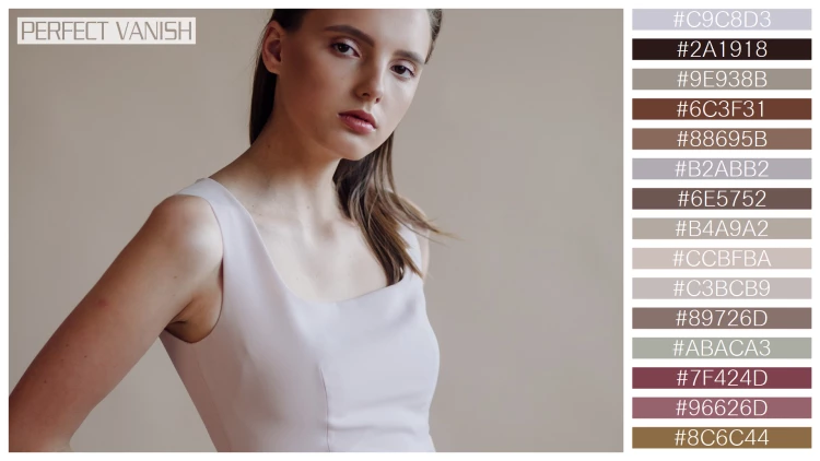 ファッショナブルな女性モデルの無料配色パターン 15色 フリー fashion portrait young