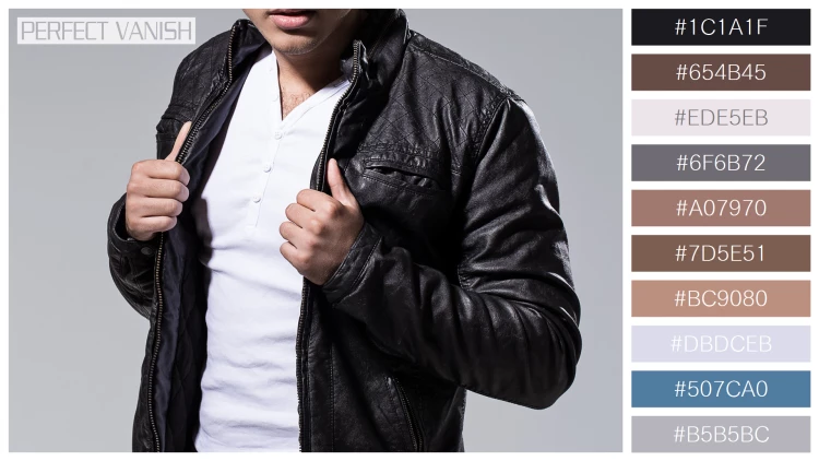 スタイリッシュな男性モデルの無料配色パターン 10色 フリー handsome man leather