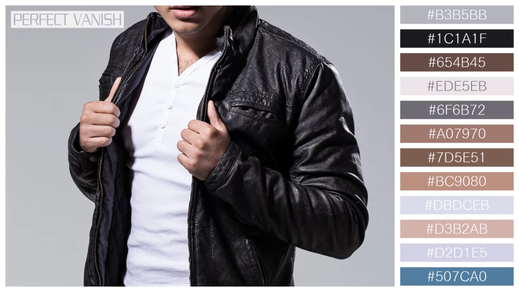 スタイリッシュな男性モデルの無料配色パターン 12色 フリー handsome man leather