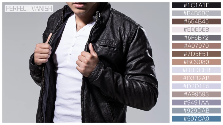 スタイリッシュな男性モデルの無料配色パターン 15色 フリー handsome man leather
