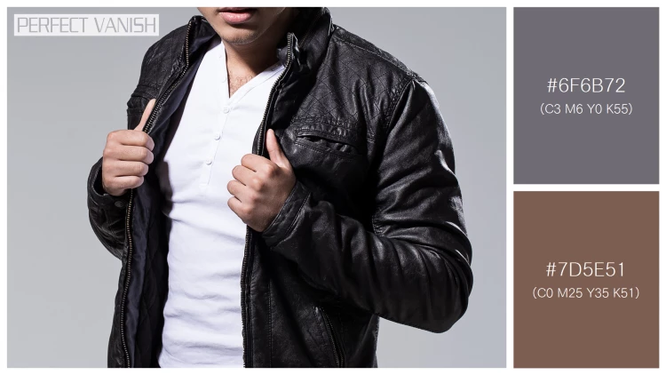 スタイリッシュな男性モデルの無料配色パターン 2色 フリー handsome man leather