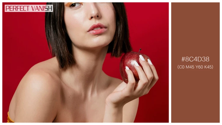 ファッショナブルな女性モデルの無料配色パターン 1色 フリー woman posing apple
