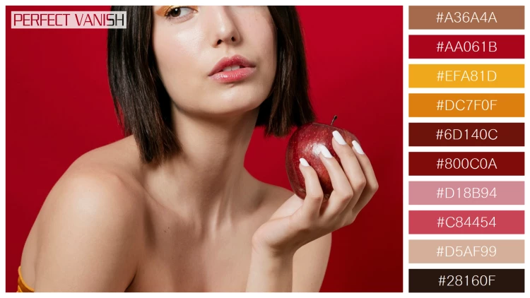 ファッショナブルな女性モデルの無料配色パターン 10色 フリー woman posing apple