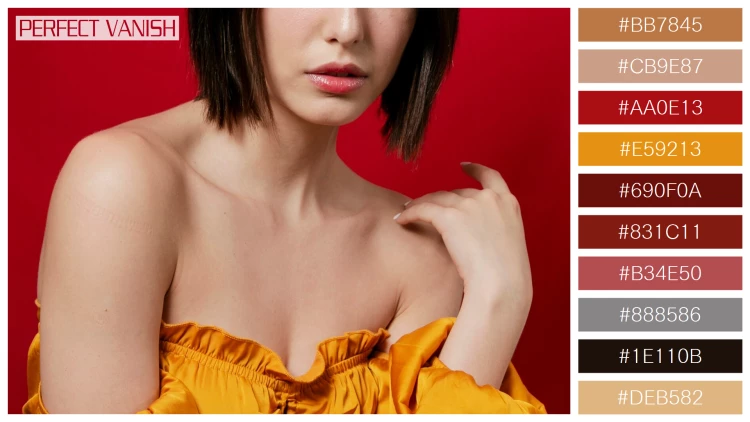ファッショナブルな女性モデルの無料配色パターン 10色 フリー woman posing yellow
