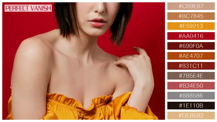 ファッショナブルな女性モデルの無料配色パターン 12色 フリー woman posing yellow